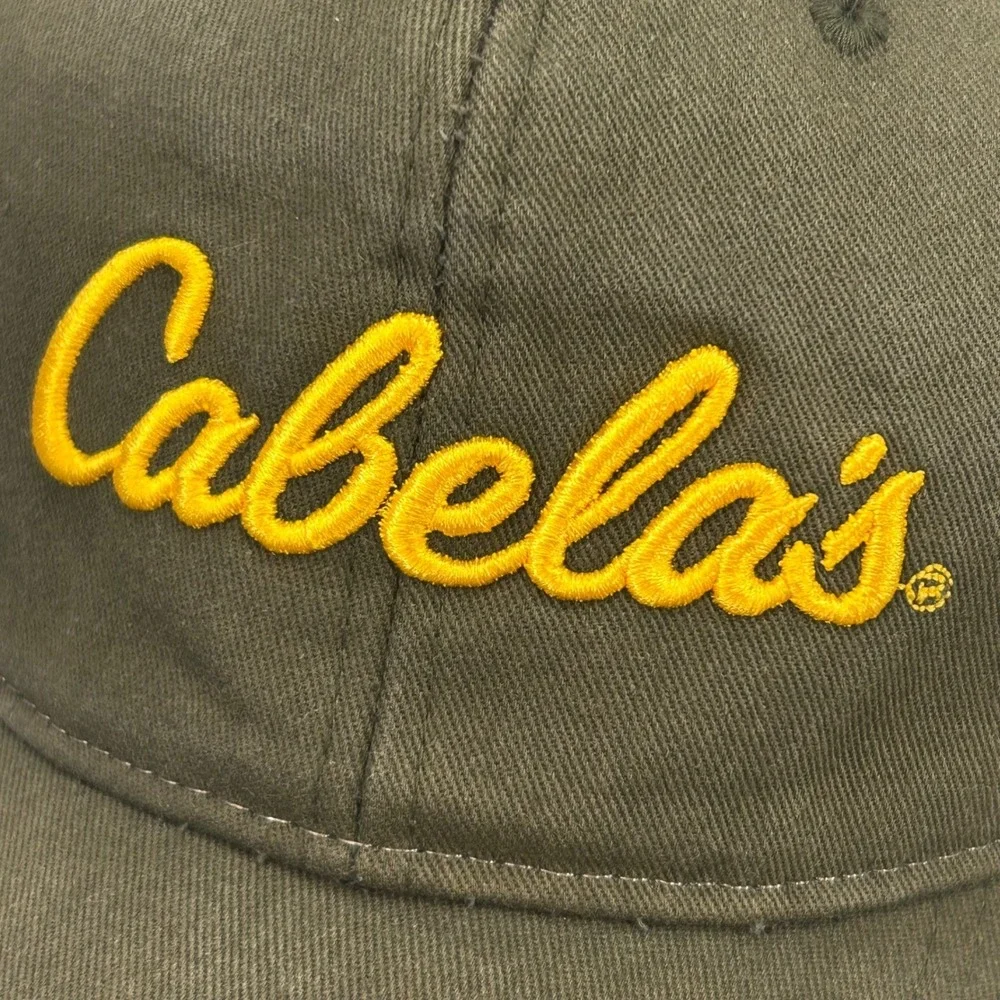 Cabela's Script Logo Mens Green Cabela's Trucker Hat Mesh Snapback OSFM